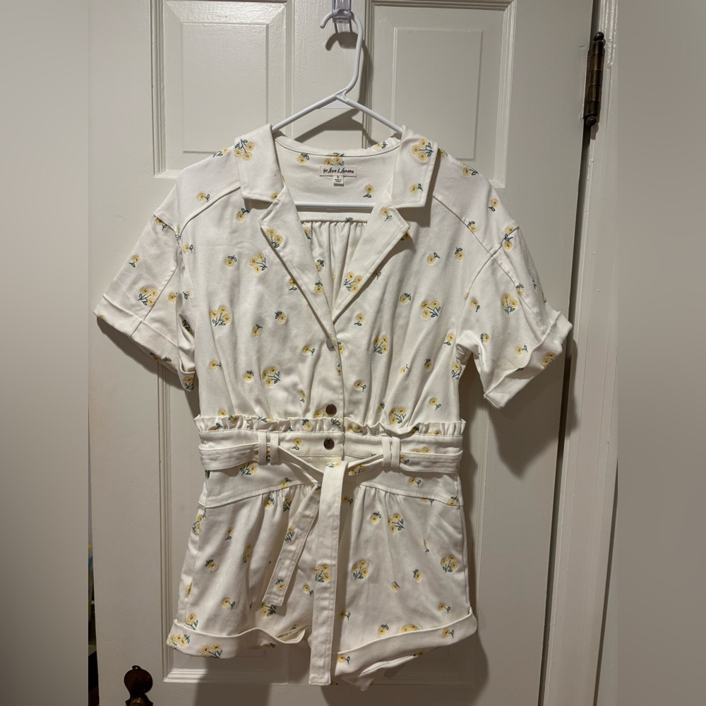 For Love and Lemons White Floral Romper